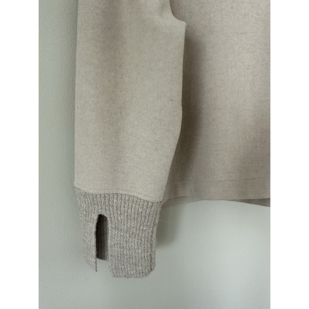 Banana Republic Oatmeal Turtleneck Sweater Size Large Neutral Capsule Wardrobe - Picture 10 of 15